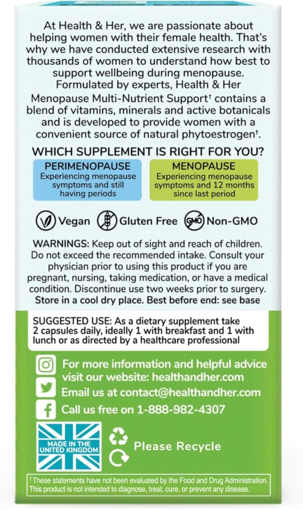 Health & Her Menopause Multi-Nutrient Support (60 Capsules) - Image 4